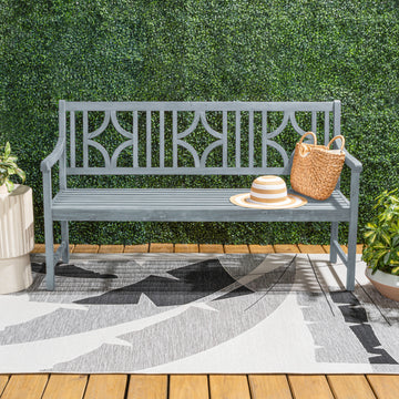 Sloane Ogee Diamond-Back 600-Lbs Support Acacia Wood Outdoor Garden Patio Bench - JONATHAN Y